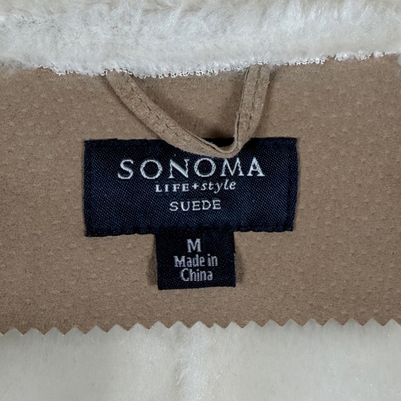 Vintage Beige Tan Suede Leather Hooded Faux Fur Lined Jacket Women’s M Retro Y2K - Picture 5 of 9